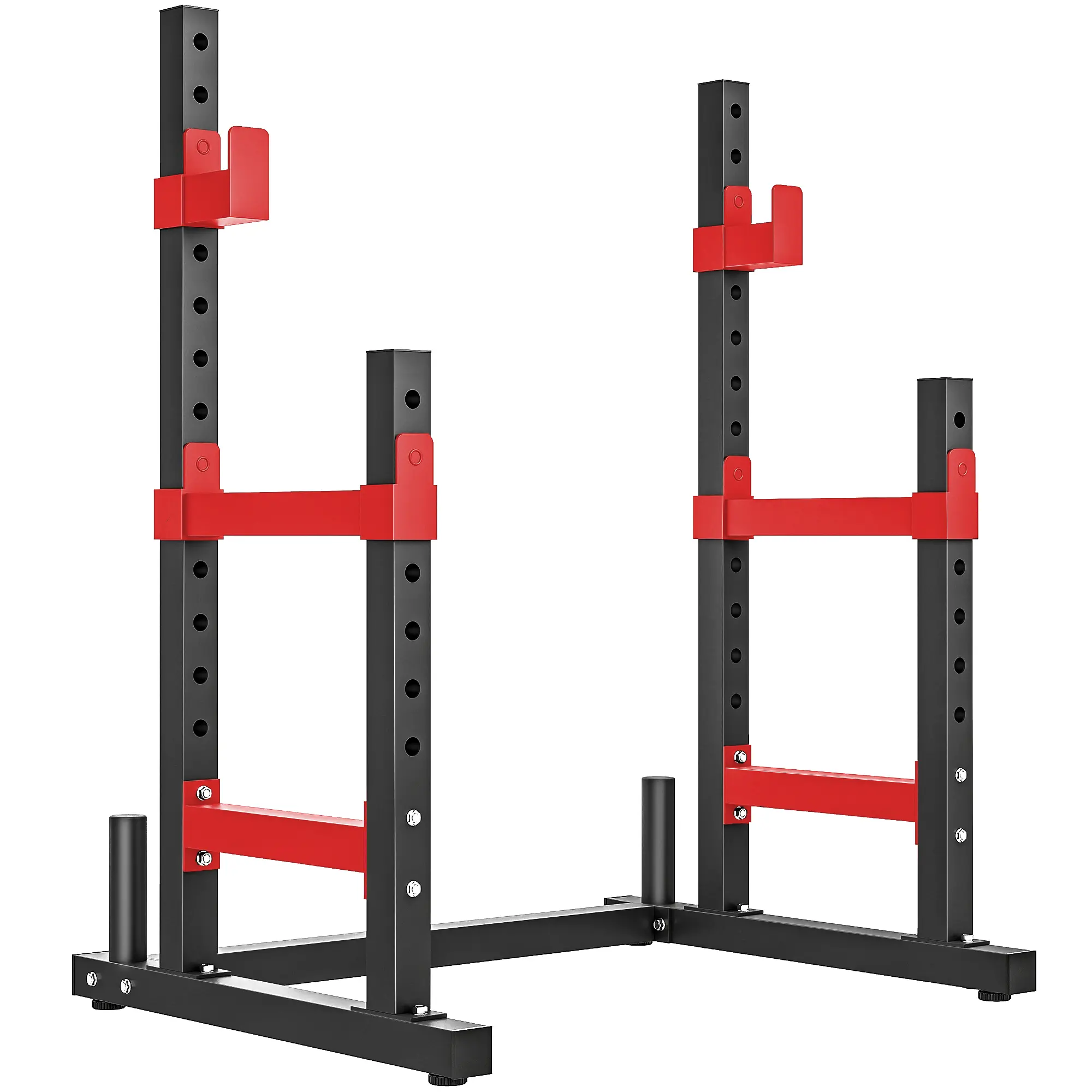 Soozier Adjustable Squat Rack - Heavy-Duty Steel Dual-Rack with Barbell Support, 660lb Max Load, Weight Plate Holders, Easy Setup for Indoor Home Weight Training (Fitness Enthusiasts), Steel Frame