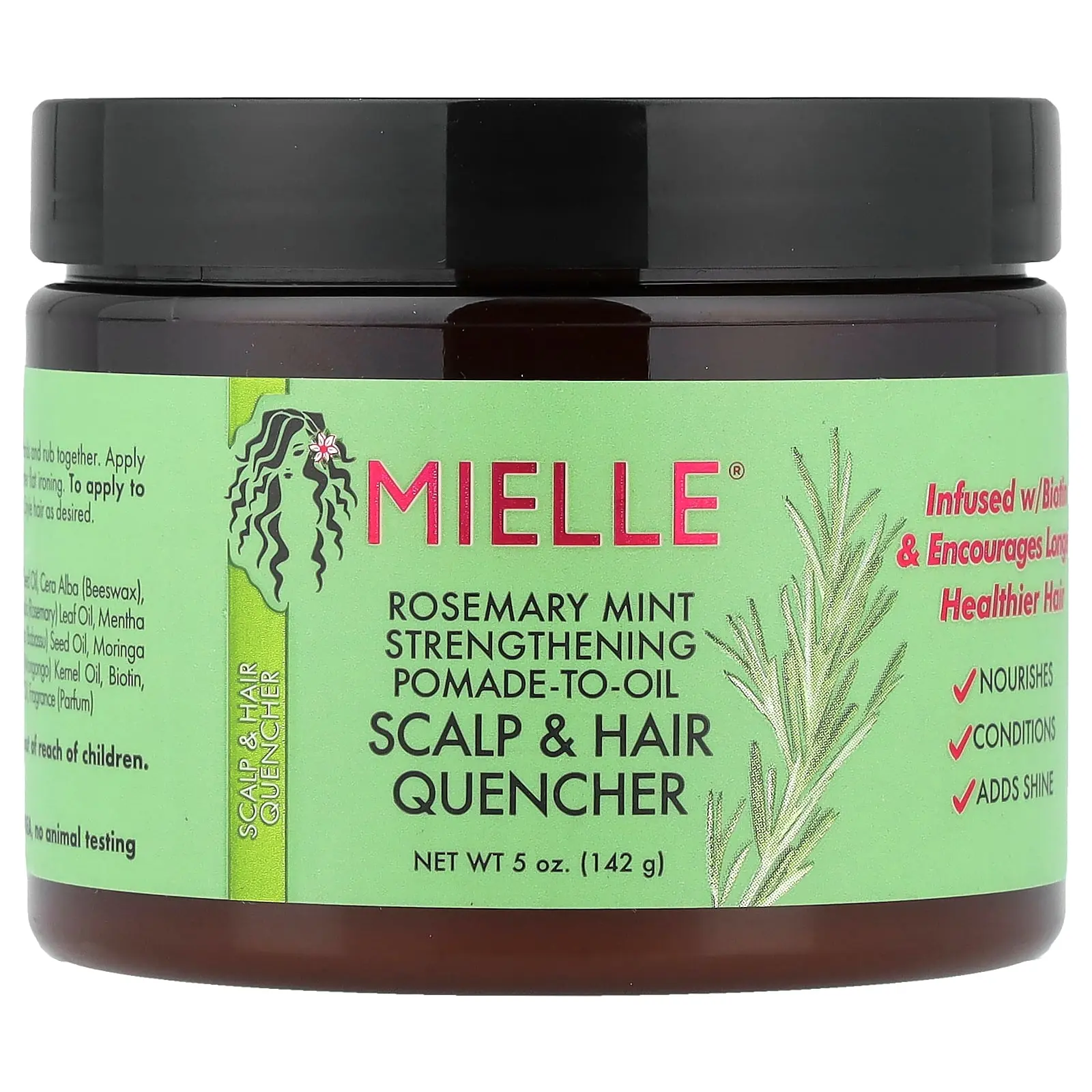Mielle Strengthening Pomade-to-Oil, Scalp & Hair Quencher, Rosemary Mint, 5 oz (142 g)
