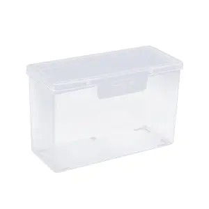 1-20Pcs Clear PP Plastic Trading Card Storage Box, 10.5x4x6.6cm 45 Mil Thick Card Organizer, Lock Latch Design Holds 100+ Game Cards, Dustproof Portable Container for Baseball Cards, Coins, Jewelry & Small Craft Supplies