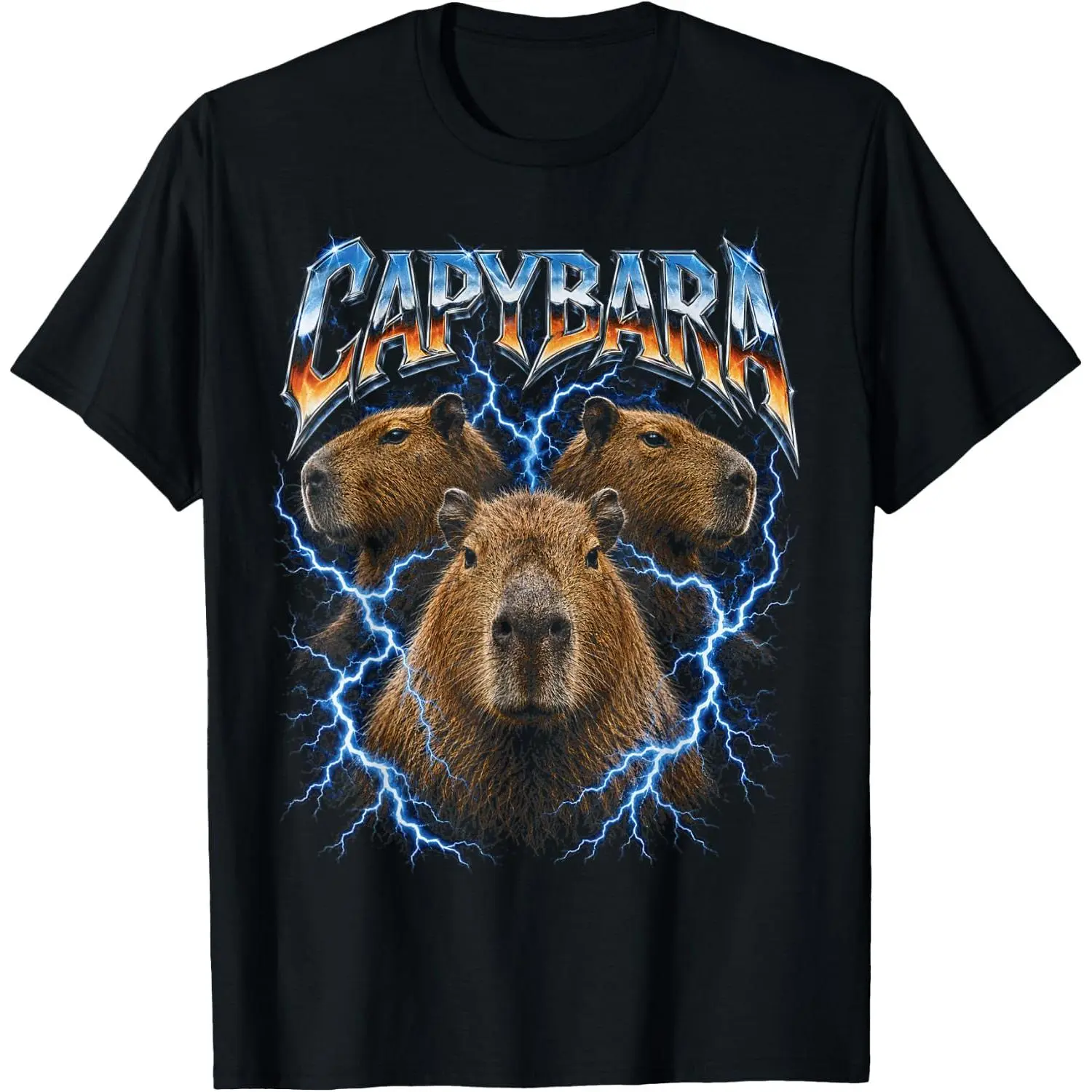 Capybara Vintage Meme 90s Heavy Retro Capybara Animal Lover T-Shirt