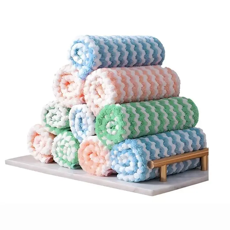 10PCS Square Microfiber Cleaning Cloth Pack - Soft, Super Absorbent, Oil-Absorbent, Lint-Free, Streak-Free, Long-Lasting Reusable Washable 10"x10" Wipes for Kitchen, Sink, Wipe Set