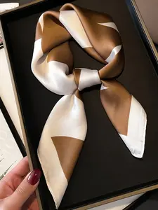 Women's Large & Striped Square Scarf, Soft Non-Elastic Travel Shawl, Formal & Casual Wear, Hand Washable Luxury Neck Wrap