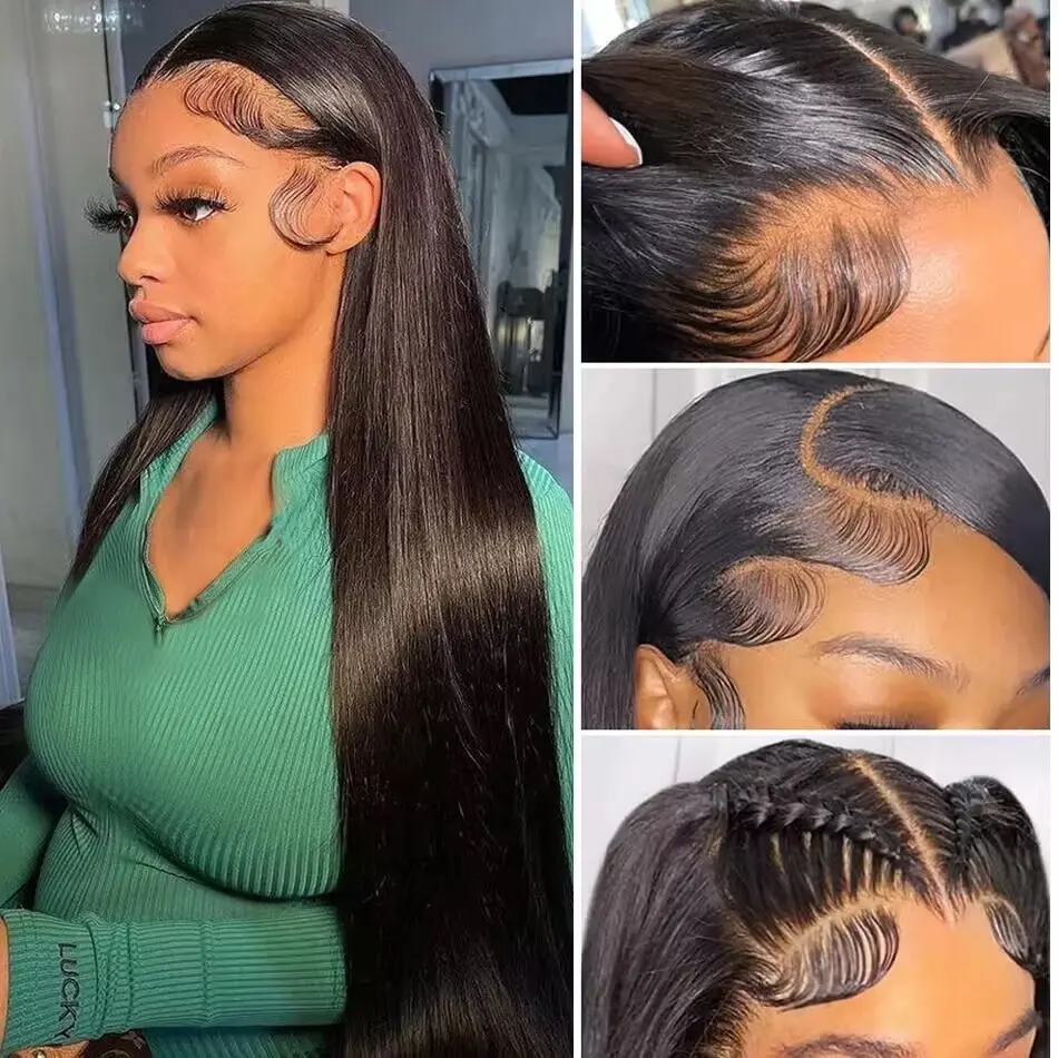 Rebecca Hair HD Lace Front Human Hair Wigs Straight 13x4 Transparent Lace Frontal Human Hair Wigs Pre Plucked HD Lace Wigs For Women