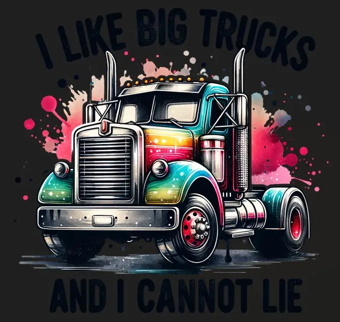 Kids Ready-to-Press DTF Heat Transfer Craft Supplies - Firm "I Cannot Lie" Big Trucks Design, 3+ Years DIY Apparel Blends Specialty Supplies