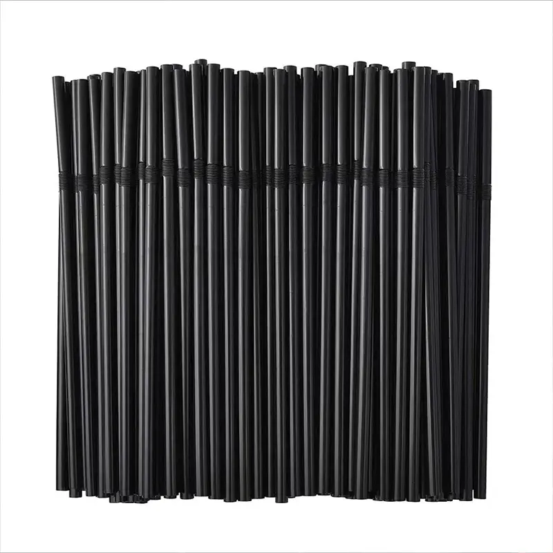 Flexible Straws, 100 Bendable Reusable Plastic Drinking Straws, Perfect for Home, Restaurant, Hotel, Drink Beverage Store Essentials, Home Bar Accessories