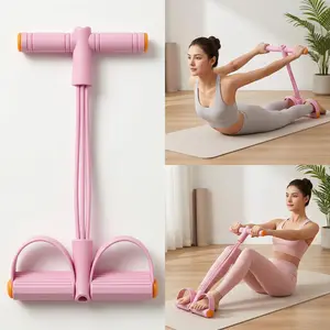 Multifunction Tension Rope, 6-Tube Elastic Yoga Pedal Puller Resistance Band, Elastic Pull Rope Fitness, Full-Body Workout at Home Gym, Exercise Sit-up, Yoga, Abdominal Training
