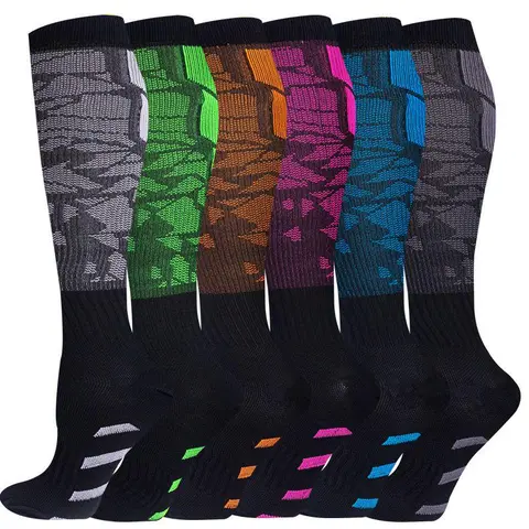 6pc Medical grade compression stockings for women men varicose veins relief swelling reduction diabetic socks circulation boost doctor recommended trending health product must have Color Pattern