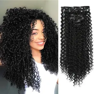 European and American Style Kinky Curl Hair Extensions, 6-Piece Set, Invisible Seamless Wave Long Hair Pieces, No Allergens