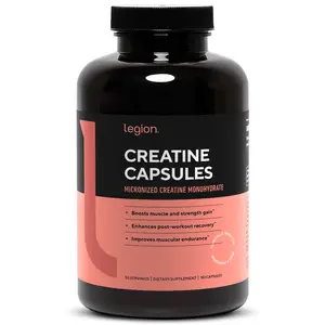 Legion Creatine Monohydrate Capsules – Fitness & Training Supplement for Gym, Daily Nutrition, and Active Living – 30 Servings, Clean Formula, Micronized for Easy Absorption