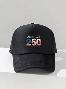 1pc Fashion Sponge Cap 250th Anniversary of the United States Printing Adult Truck Driver Hat Baseball Hat Fisherman Hat Fishing Hat Funny Gift Hat for Men and Women Spring and Summer Snapback Trucker Hats