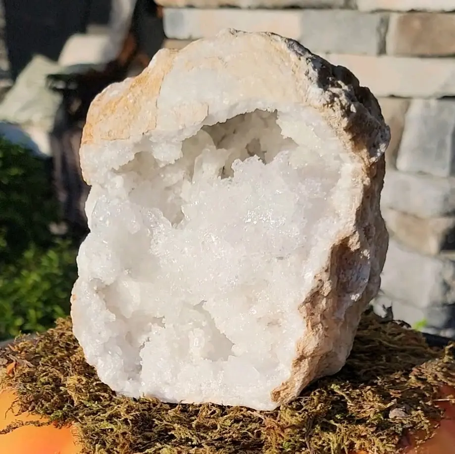 Large Madagascar Quartz Geode with Natural Druzy Crystals - Ethically Sourced Natural Crystal Decor Statement Piece for Home Room Ornament