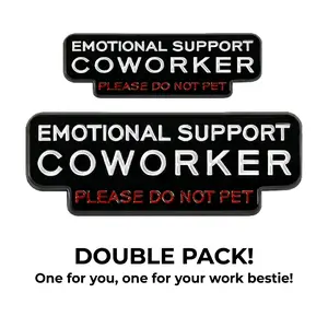 Funny Office Bestie Gift | Emotional Support Coworker Enamel Pin 2-Pack | Introvert Desk Accessory & Lanyard Badge