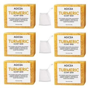 AGICEA Turmeric & Kojic Acid Brightening Soap, Kojic Acid Soap, Soap Body Care Body Wash Lemon Flawless Organic Cleansing Herbal Soap Moisturizing Body Wash，Summervibes
