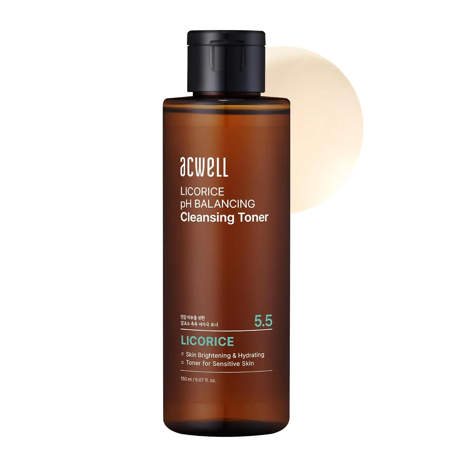 ACWELL Licorice pH Balancing Korean Toner for Cleansing 5.07 fl.oz. - Alcohol-Free PH5.5 Hydrating Facial Astringent - Skin Clarifying & Hydration Boosting Toner