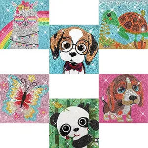 6 Pack Diamond Art Kits for Beginners, DIY Full Drill Animal 5D Diamond Painting Kits, Gem Art by Number Dots Kits for Boys & Girls for Birthday Gifts