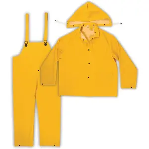 Mens duty clc 3 piece heavyweight pvc rain suit size x large yellow xlarge us