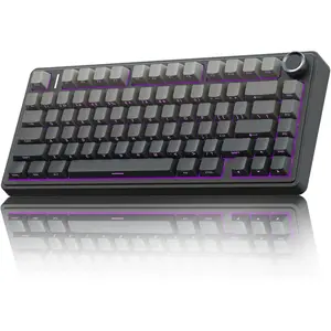 AULA F75 Pro Wireless Mechanical Keyboard,75% Hot Swappable Custom Keyboard with Knob,RGB Backlit,Pre-lubed Reaper Switches,Side Printed PBT Keycaps,2.4GHz/USB-C/BT5.0 Mechanical Gaming Keyboards