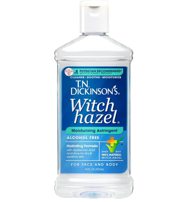 T.N. Dickinson's Witch Hazel Alcohol Free Moisturizing Astringent Remover | 100% Natural Witch Hazel | Calms, Nourishes, Hydrates Skin | for Face & Body | 16 Fl Oz