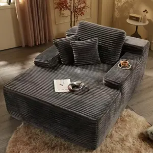 67in Indoor Oversized Upholstered Modular Boneless Sectional Couch - Deep Seating Sofa, No-Assembly Cloud Soft Plush Corduroy Chaise Lounge, Living Room Cozy Sleeper Sofa Bed