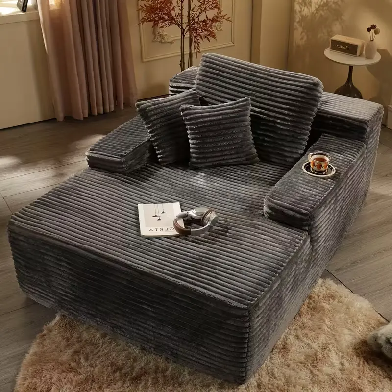 67in Indoor Oversized Upholstered Modular Boneless Sectional Couch - Deep Seating Sofa, No-Assembly Cloud Soft Plush Corduroy Chaise Lounge, Living Room Cozy Sleeper Sofa Bed