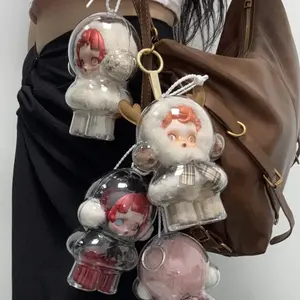 2026 new Skull Panda 1PC Protective Acrylic Storage Case for Plush Dolls Display Bag No Doll Transparent Portable Organizer Box