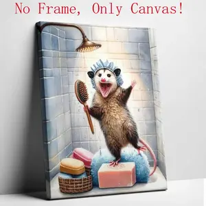Possum Print Bathroom Art Unframed Poster, Funny Possum Screeching Poster, Vintage Forest Animal Toilet Art Decor, Bathroom Decor  opossum  decor