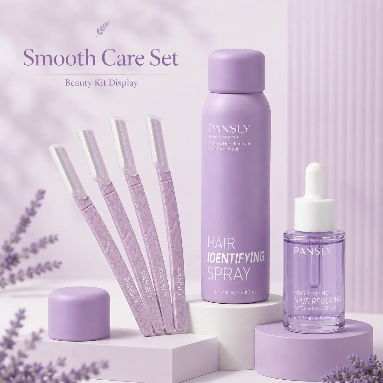 Women's Dermaplaning Tool Set - Shaving Dermaplaning Tool, 4 Gentle Razors for Women, Hair Identifying Spray, Moisturizing Serum for Hair Removal, Smooth Bright Face & Body Skin, Peach Fuzz Removal