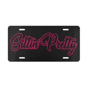 Sittin' Pretty License Plate for Hunters and Wildlife Lovers – Customizable Decorative Aluminum Car Tag or Wall Sign - 12"x6", Pre-Drilled, Easy Install