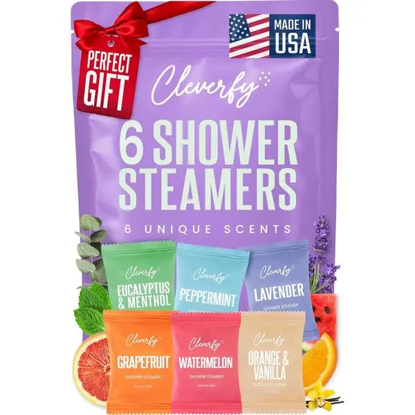 Cleverfy Shower Steamers Aromatherapy - Birthday Gifts for Women, Mom, Wife, Grandma, Her, Best Friend, Daughter, Sister, Teens & Girlfriend - College Essentials for Girls - Teacher Gifts - 6 Tablets