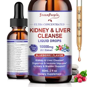 Greenpeople 27-in-1 Kidney Cleanse Detox & Repair Drops - 20:1 Cranberry Extract & Chanca Piedra - Urinary Tract & Liver Cleanse - Vegan Supplement, Alcohol-Free, Non-GMO
