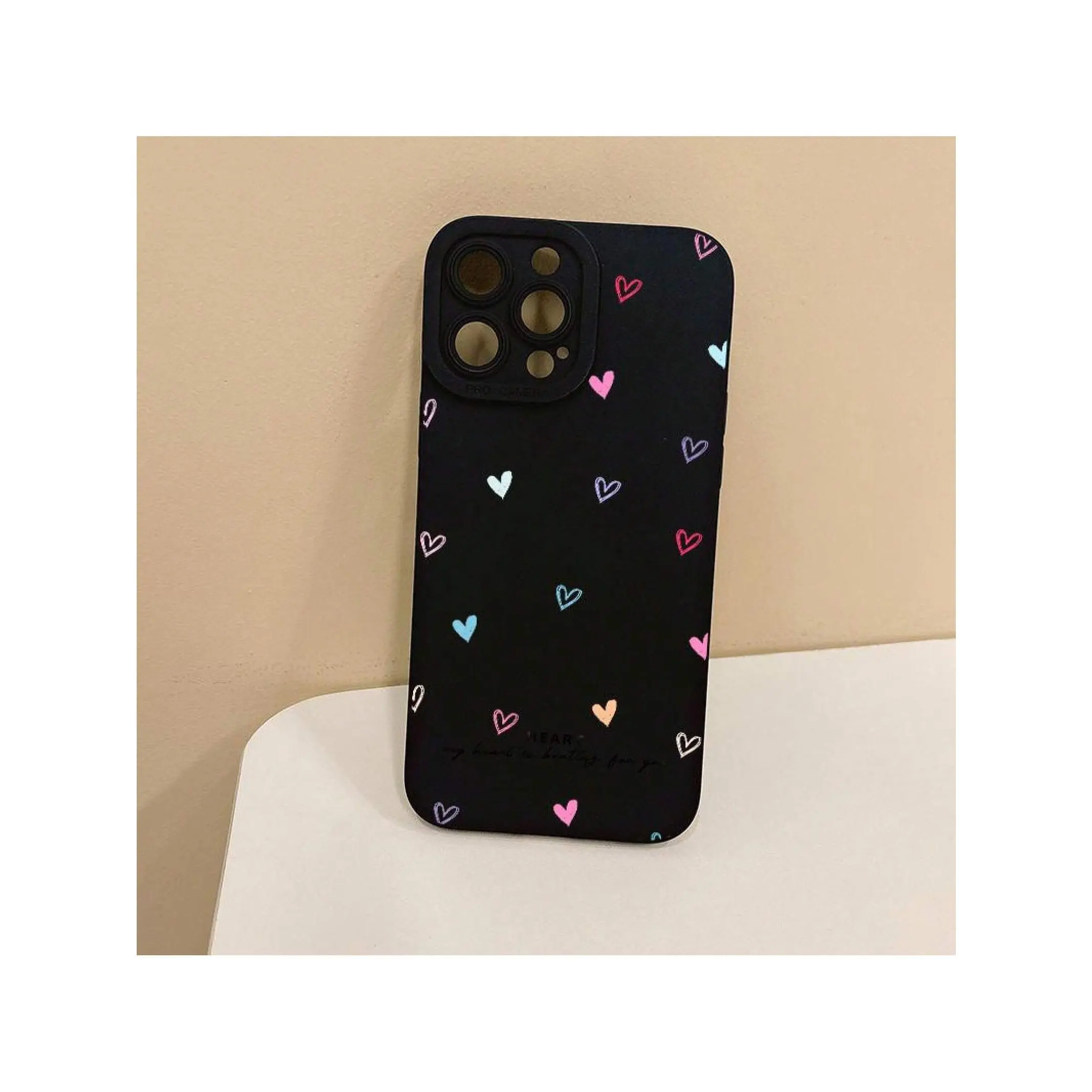 Colorful Hearts Design TPU Shell Smartphone Cover - Shockproof, Wireless Protection, Stylish Multi-Model Cellphone Accessory Compatible with iPhone 16,15,14,13,12,11 Plus,Pro Max,XS,XR,Mini,7,8,SE2,SE3 & Handheld Devices