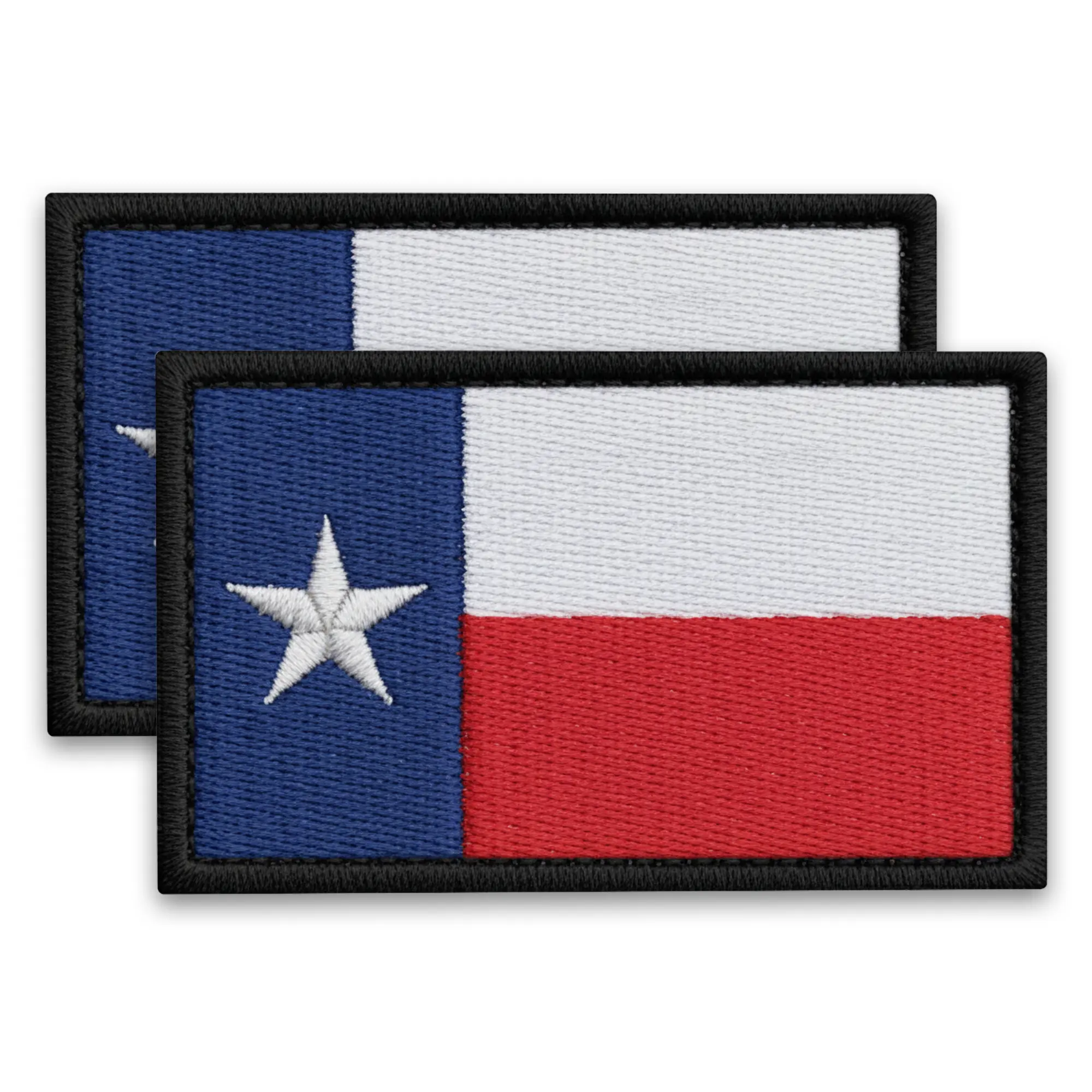 Texas Flag Patch Set – 2Pcs Embroidered Tactical Patches (2x3 Inches)