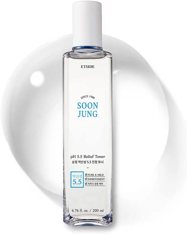 [ETUDE] Soon Jung PH 5.5 Relief Toner 200ml, Soothing facial toner, Hydrating toner for sensitive skin, Korean skincare, Gentle skincare solution