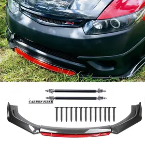 For Honda Civic Si Coupe 2006-2015 Carbon Fiber Red Front Bumper Lip Splitters