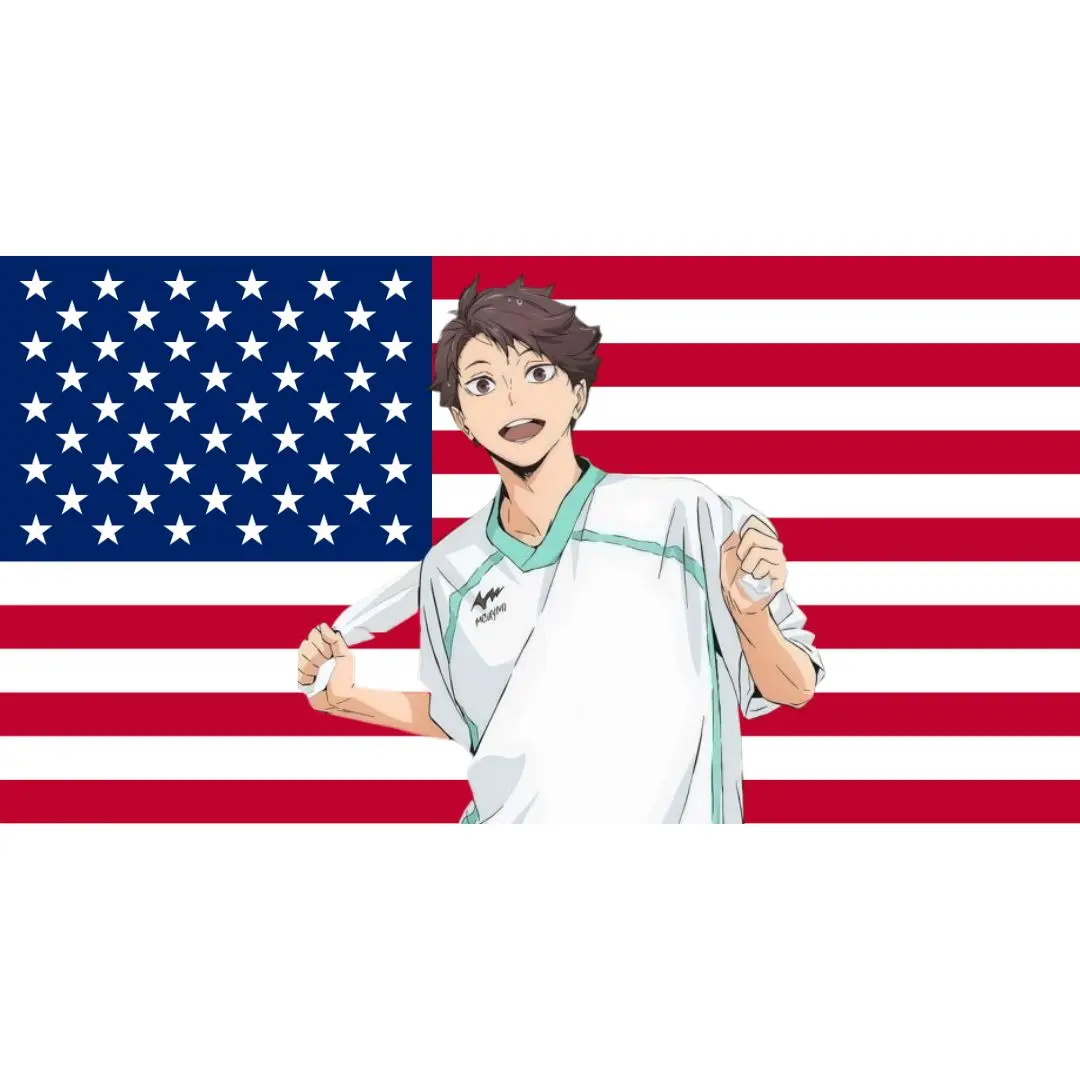 Customizable Haikyuu Oikawa Tooru Banners, American Flag-Style Home Decor Wall Hangings for Home Supplies
