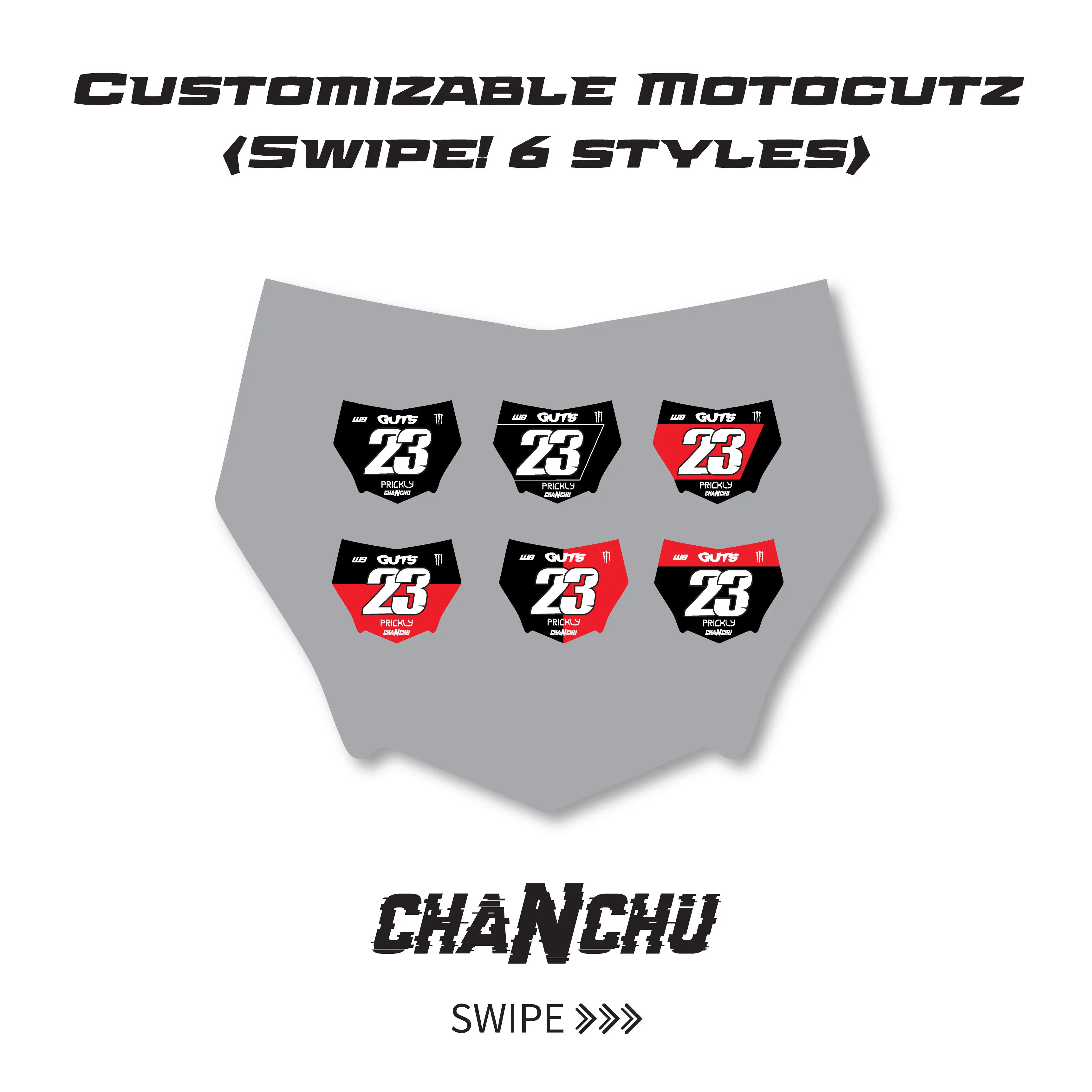 Customizable Motocutz E-Bike Number Plate Decal - Made to order