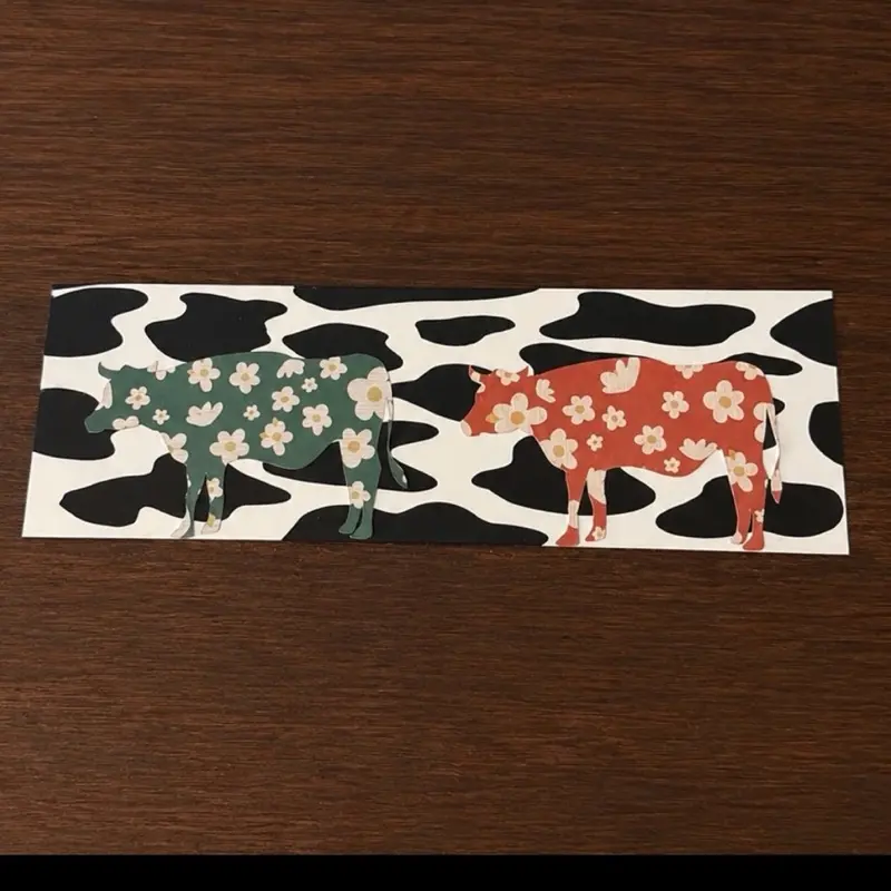 Floral Cow Bookmark