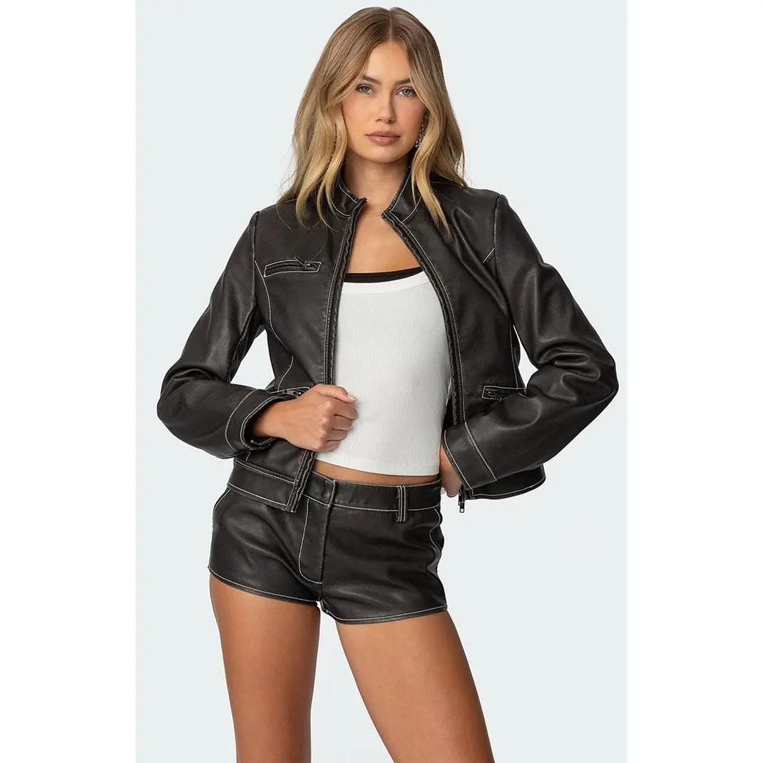 Edikted Women's Roxie Faux Leather Jacket