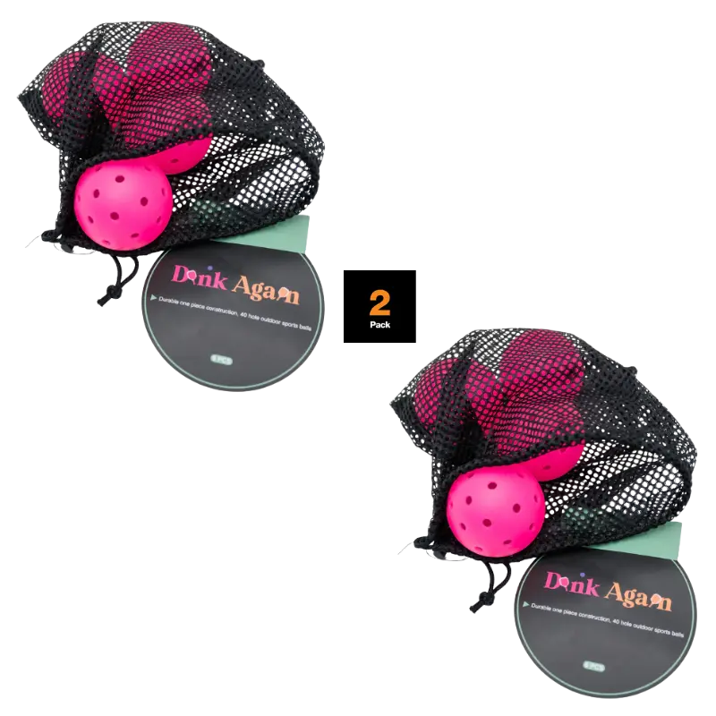 THE HYPE BOUTIQUE Dink Again Set of 6 2-Pack Premium Pickleball Balls with Bag 26 Holes Outdoor/Indoor Aerodynamic Precision for Tournament Play Orange & Pink