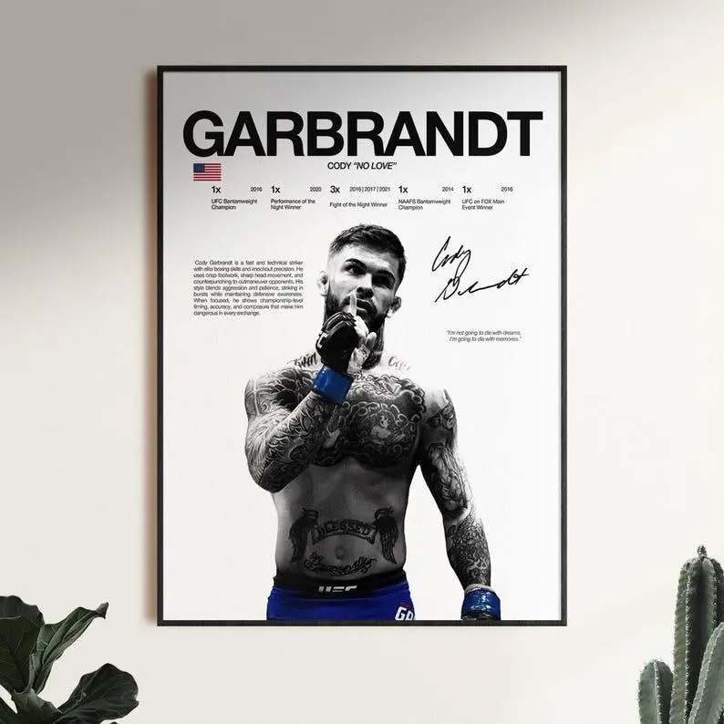 Cody Garbrandt Poster, UFC Wall Print, MMA Wall Print, Fighter Poster, Gym Poster, UFC Fan Room Decor, Gift for Him, ufc Champion