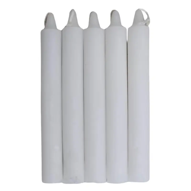 5-CANDLE WHITE 6 INCH Tall White Candles for Home Decor and Occasions