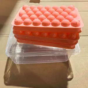 2026 New 33 Grid Food Grade Homemade Ice Grid Whiskey Ice Hockey Mould Round Ice Cube Ice Ball Trays Molds Ice Box Ice Storage Box Home Bar Accessories Household