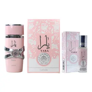 (2pc Bundle Pack) Yara Perfume 3.4oz EDP by Lattafa + Yara Roll-On 10ml Perfume Oil by Ard Al-Zaafaran