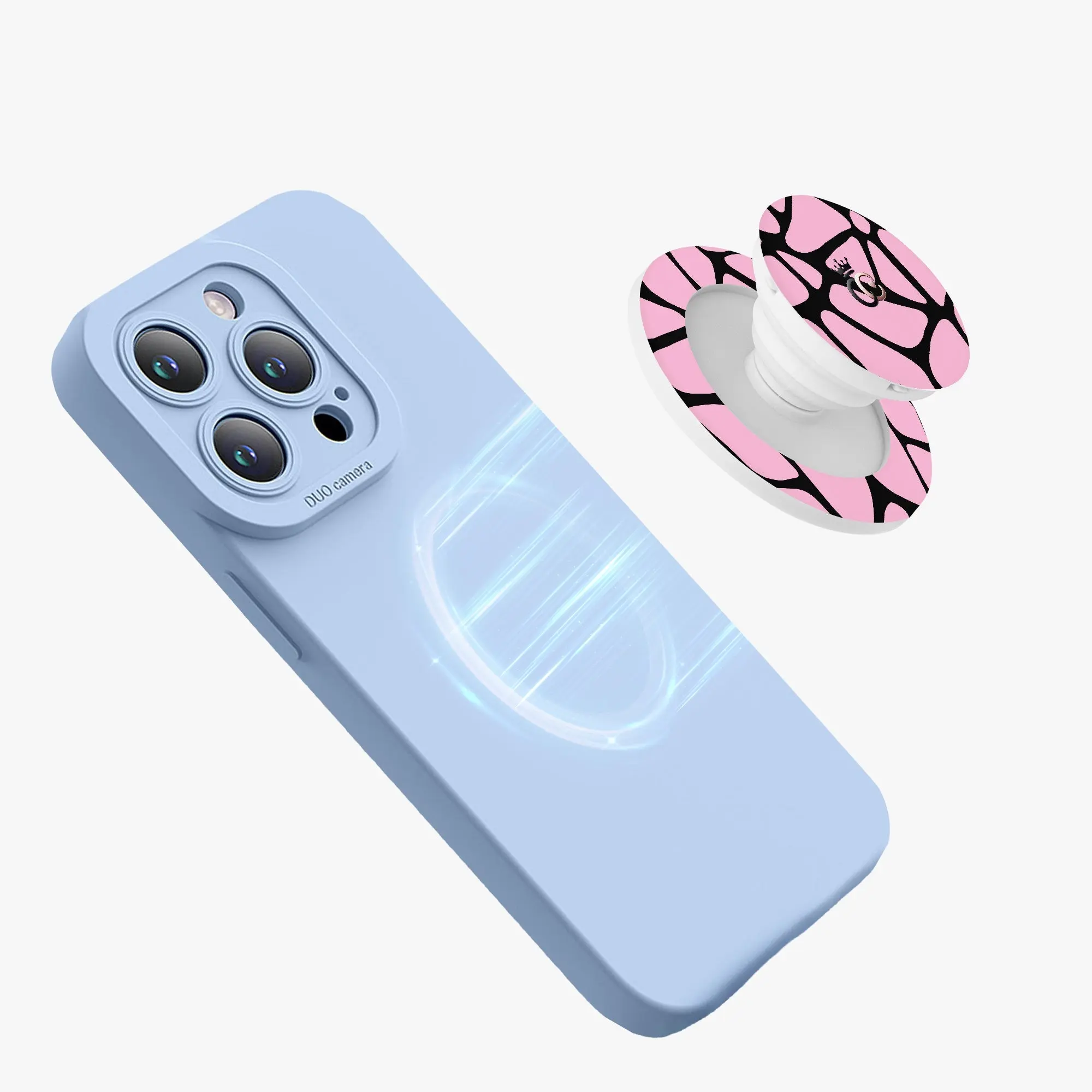 🦒 Blush Graze – Magnetic Pop Socket Phone Stand Grip Smartphone