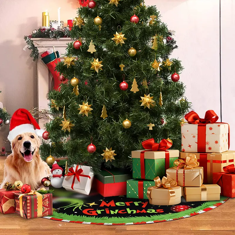 Cozy Christmas Tree Collar 48 Inch, Soft & Elegant Farmhouse Xmas Decor, The Perfect Holiday Gift for Home Decoration