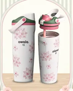 Owala FreeSip Sway 30oz Zalea Masters Theme Golf Water Bottle NEW 2-in-1 Sip or Chug Leak-Proof BPA-Free Elegant Floral Design for Gym Outdoor Activities, Owala FreeSip Sway 30oz Special Edition 'Zalea Masters Azalea Golf Water Bottle