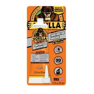 212 MAIN Gorilla Glue 8020002, 2.5 oz Construction Adhesive for Home Improvement, Building Supplies, Roofing & Flooring