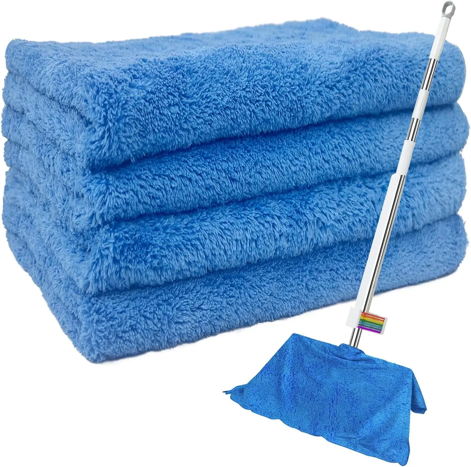 4 count  Microfiber Cleaning Cloth, 30"x20" Washable  Floor Cloth for  Mop House Floor Kitchen  Window Highly Absorbent, Lint and Streak Free