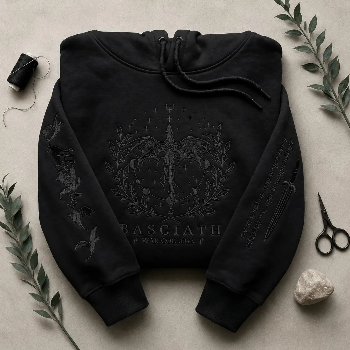 Fourth Wing Embroidered Sweatshirt,Custom Basgiath War College, Dragon Rider,Violet Sorrengail,Rebecca Yorros,Xaden Riorson,Fantasy Reader