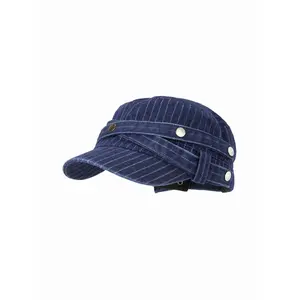 Cider STRIPED & STUDDED BERET HAT
